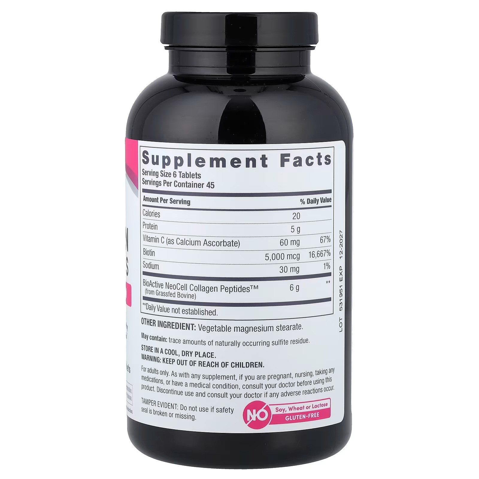 NeoCell, Grassfed Collagen Peptides + Vitamin C & Biotin, 270 Tablets - Image 3