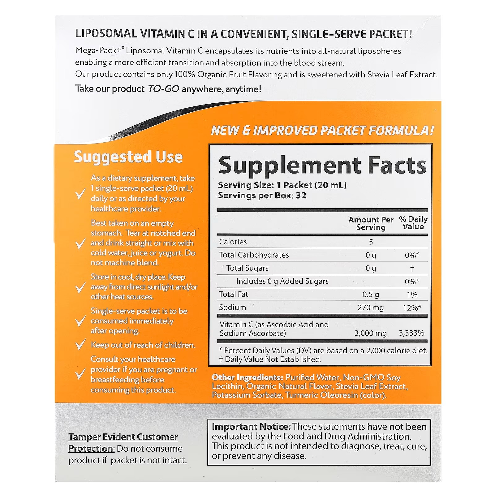 Aurora Nutrascience, Mega-Pack+®, Liposomal Vitamin C, 32 Packs, 0.68 fl oz (20 ml) Each - Image 4