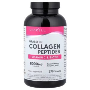 NeoCell, Grassfed Collagen Peptides + Vitamin C & Biotin, 270 Tablets